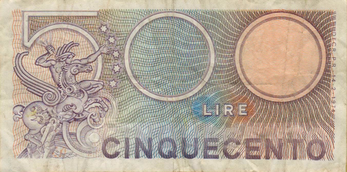 Italy 500 1974 VF P-094/a